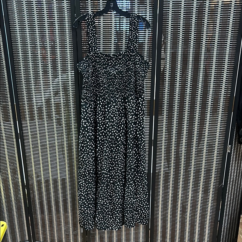 Beachlunchlounge Black and White Polka Dots Sleeveless Sundress